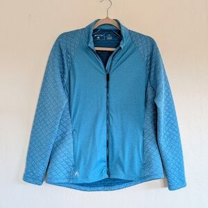 Antigua Women's Light Blue Golf Athletic Jacket Athlesiure Sporty Chic Layering